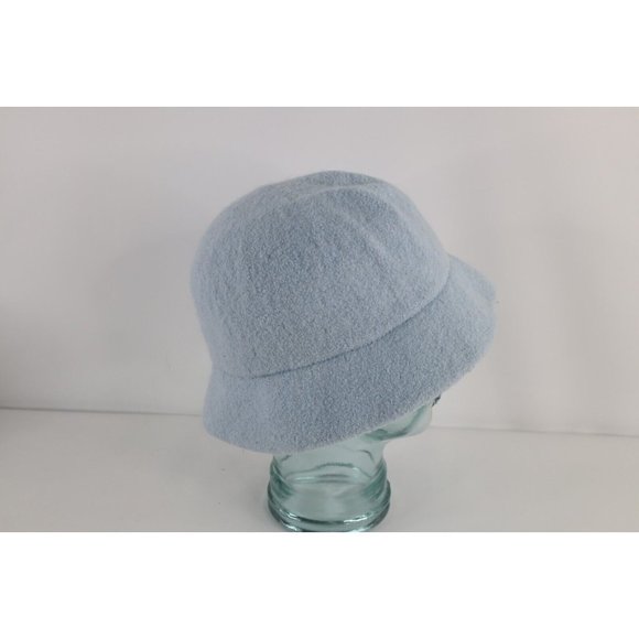 Vintage J Crew Blank Wool Knit Boonie Bucket Sun Hat Light Blue Womens One Size main image 4